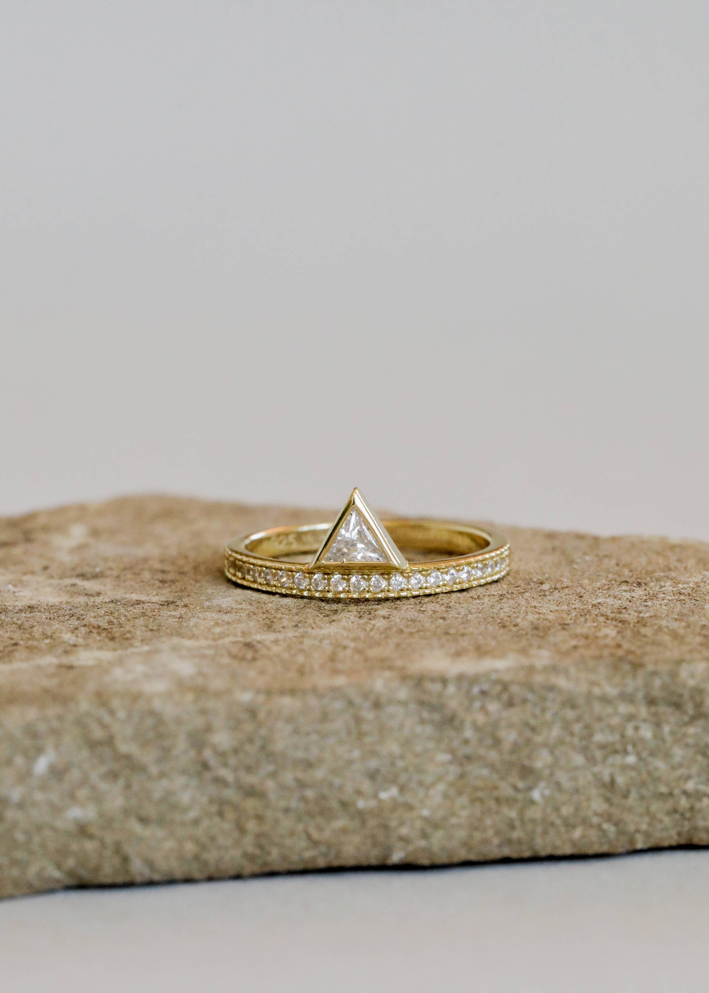 JaxKelly - Gold Rings - Stacked Triangle CZ