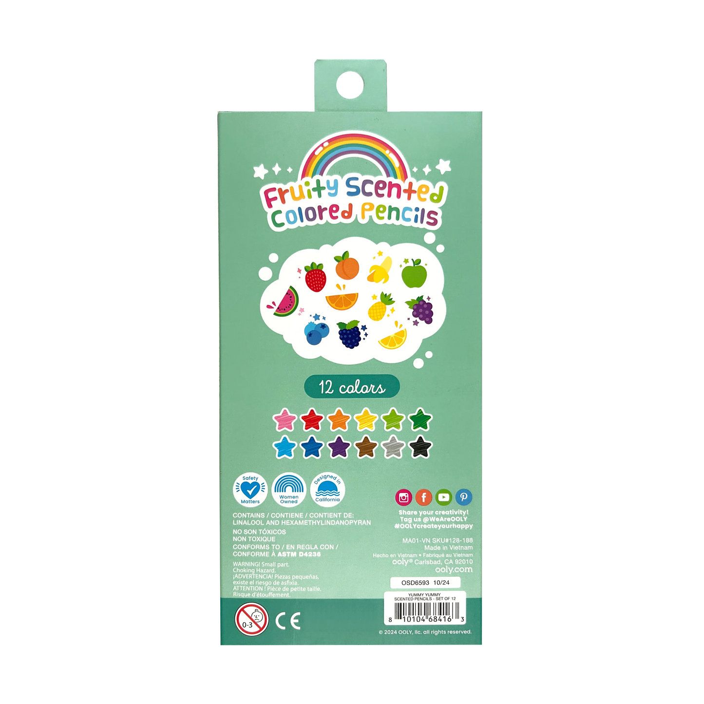 OOLY - Yummy Yummy Fruit Scented Colored Pencils- Set of 12