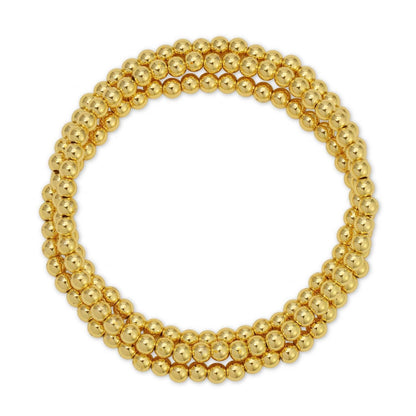 Splendid Iris - Classic Beaded Stretch Bracelets: Gold / 4mm