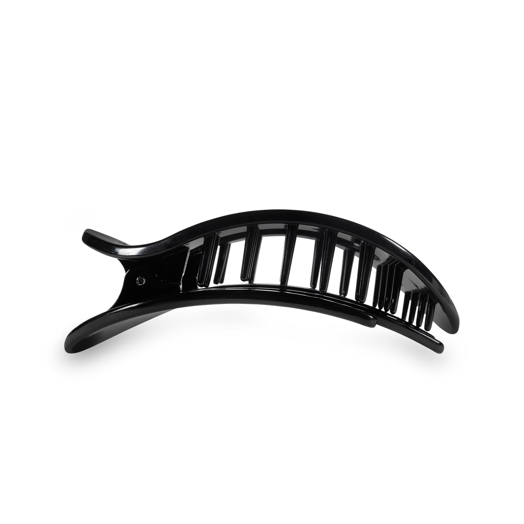 TELETIES - Jet Black Medium Flat Round Clip