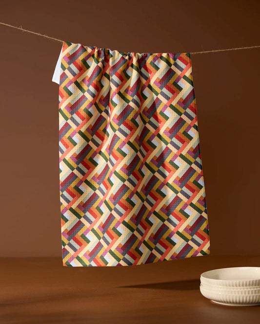Geometry - Vivid Cascade Tea Towel
