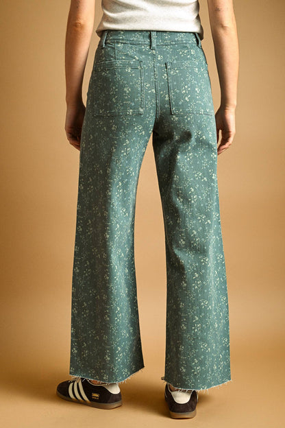 Tessa Floral Print Pants - Toasted Vanilla