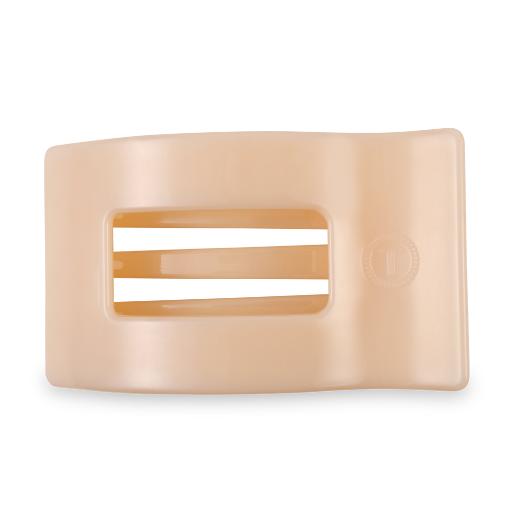 TELETIES - Flat Rectangle Hair Clip | Large | Almond Beige