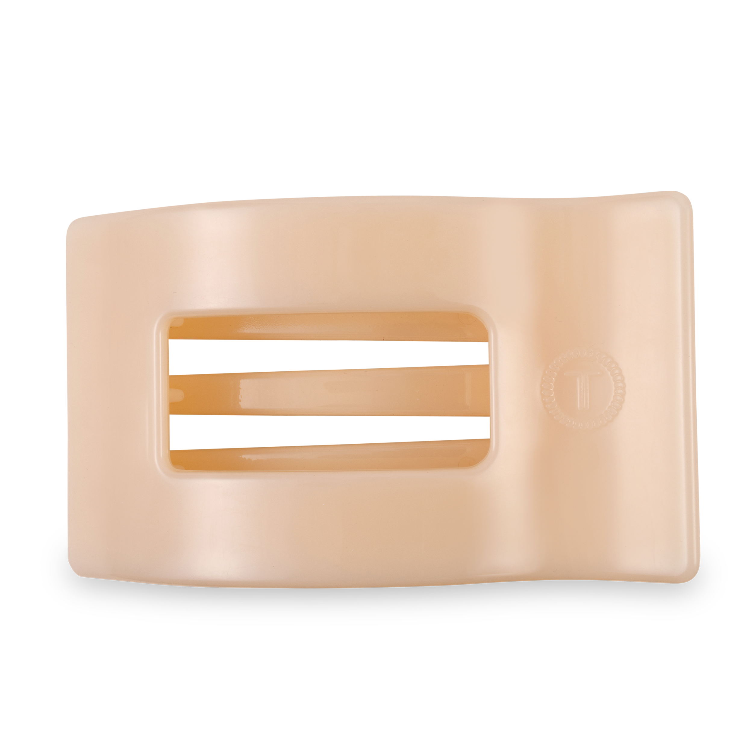 TELETIES - Flat Rectangle Hair Clip | Large | Almond Beige
