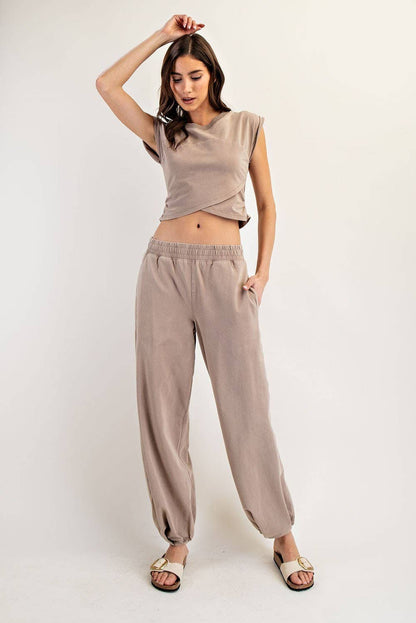 Aurora Mineral Washed Wrap Top