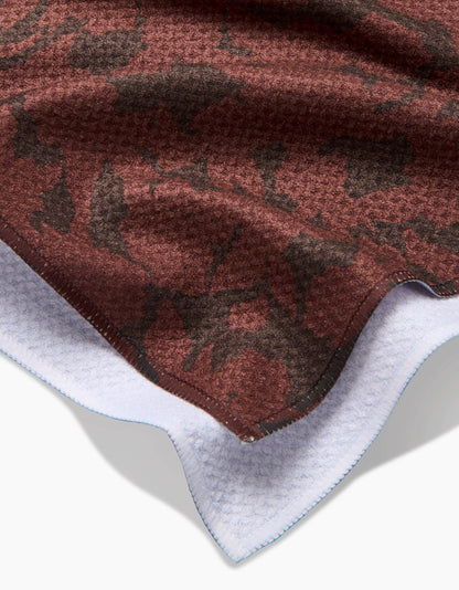 Geometry - Wild Wood Maroon Tea Towel