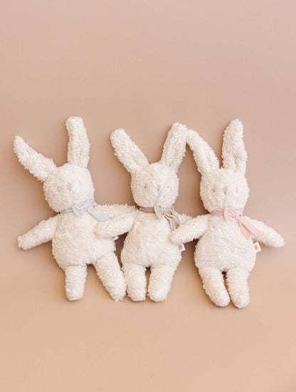 The Blueberry Hill - Plush Bunny Taupe Velvet Bow Baby Kid Organic Neutral