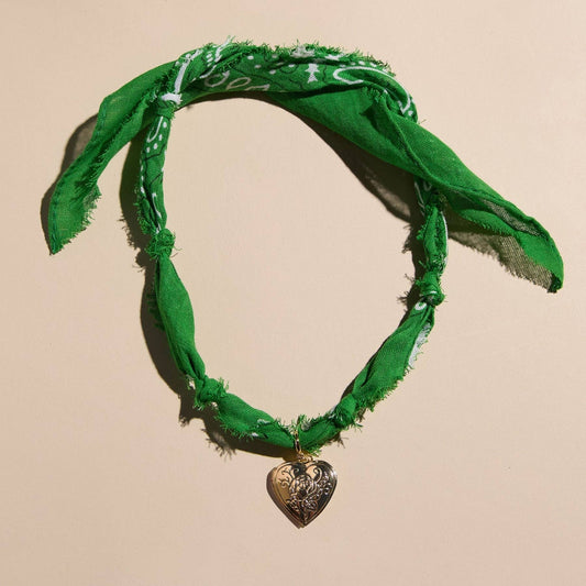 Nickel and Suede - Kelly Green Bandana Necklace