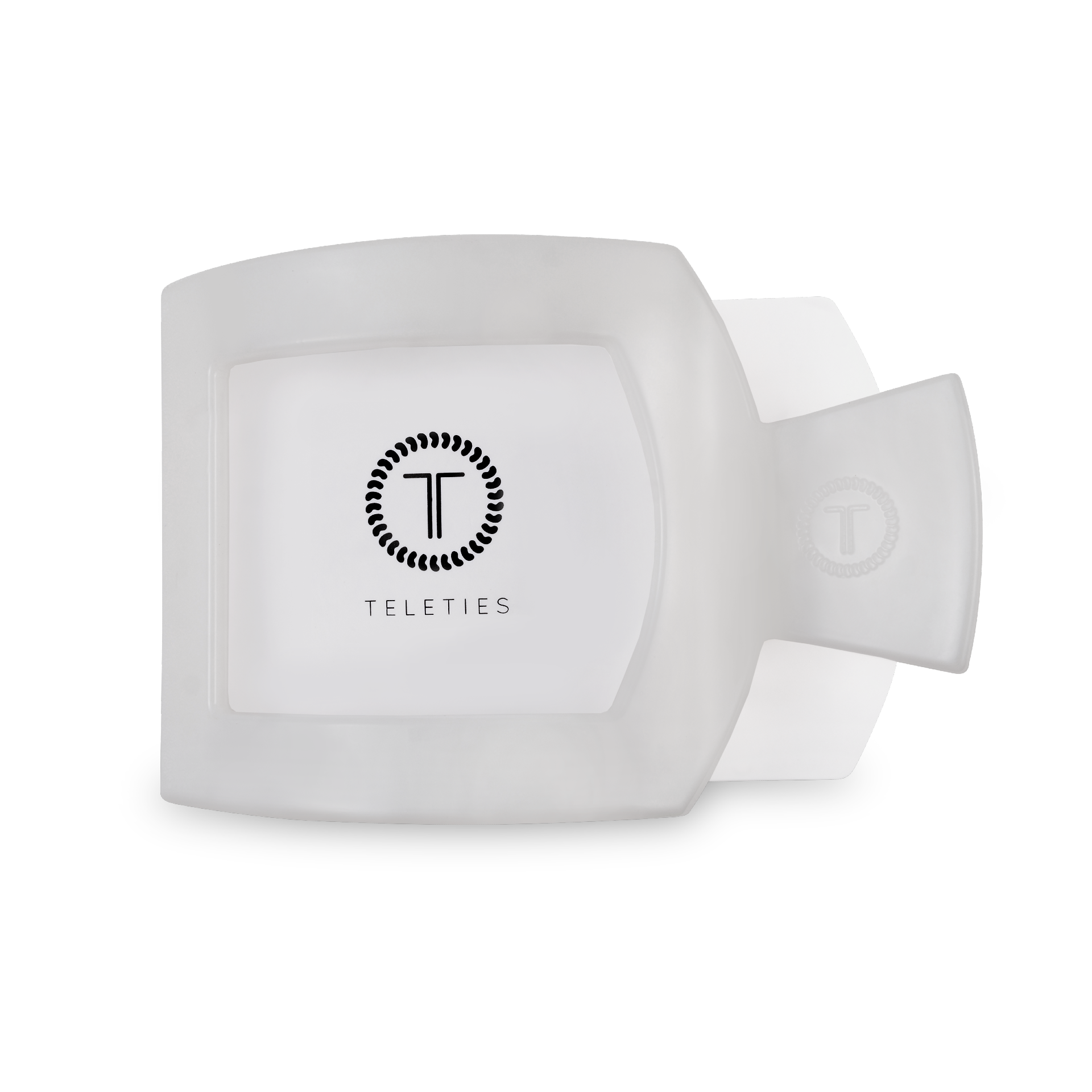 TELETIES - Coconut White Large Flat Square Clip