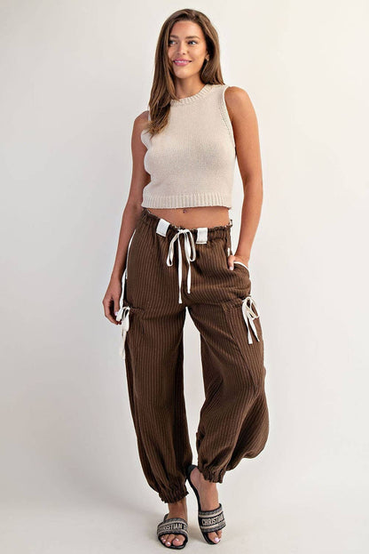 Clara Striped Drawstring Jogger Pants