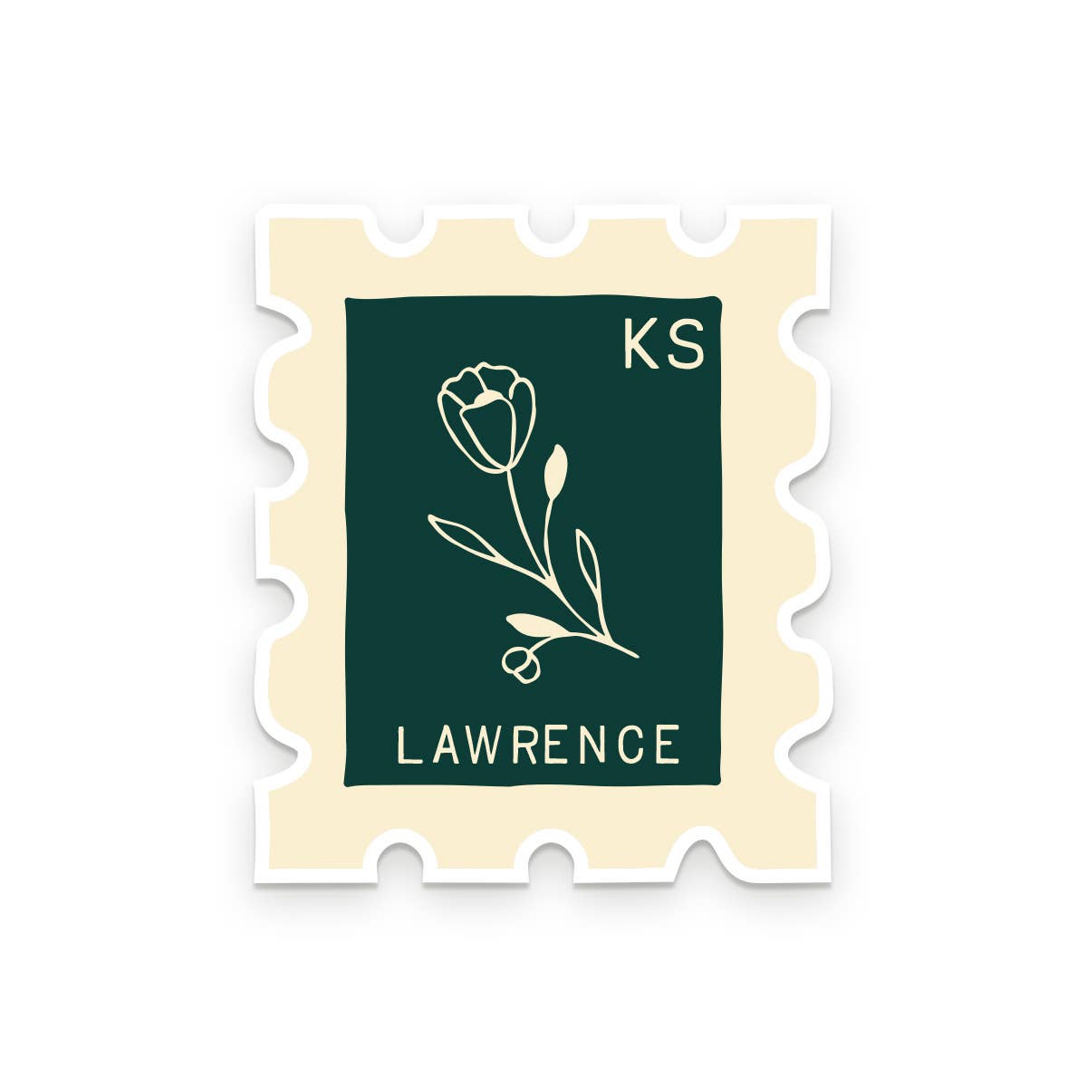 Ruff House Print Shop - Custom City Stamp Sticker - Atlantic, IA