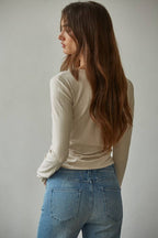 By Together -  Knit Rayon Spandex Ribbed Round Neck Long Sleeve