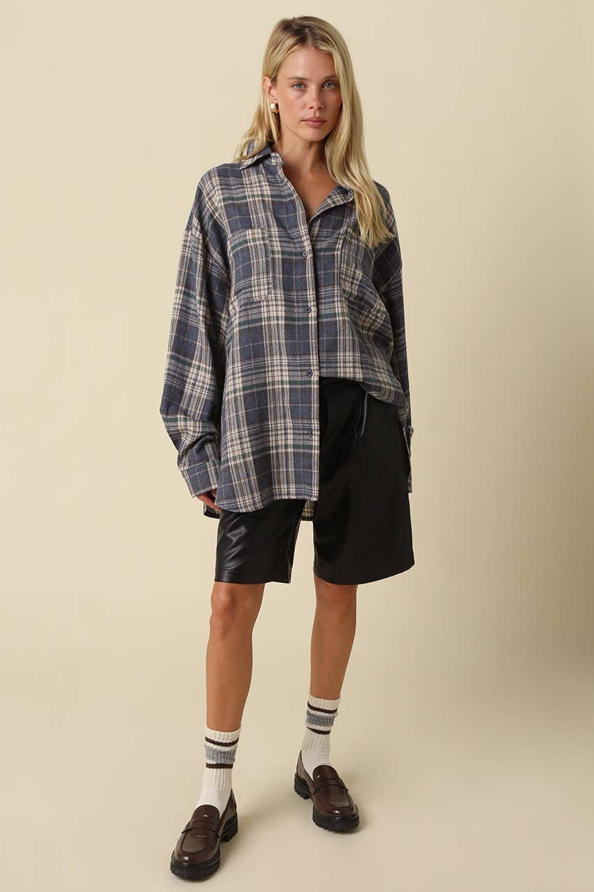 Lola Oversized Plaid Button-Up Shirt