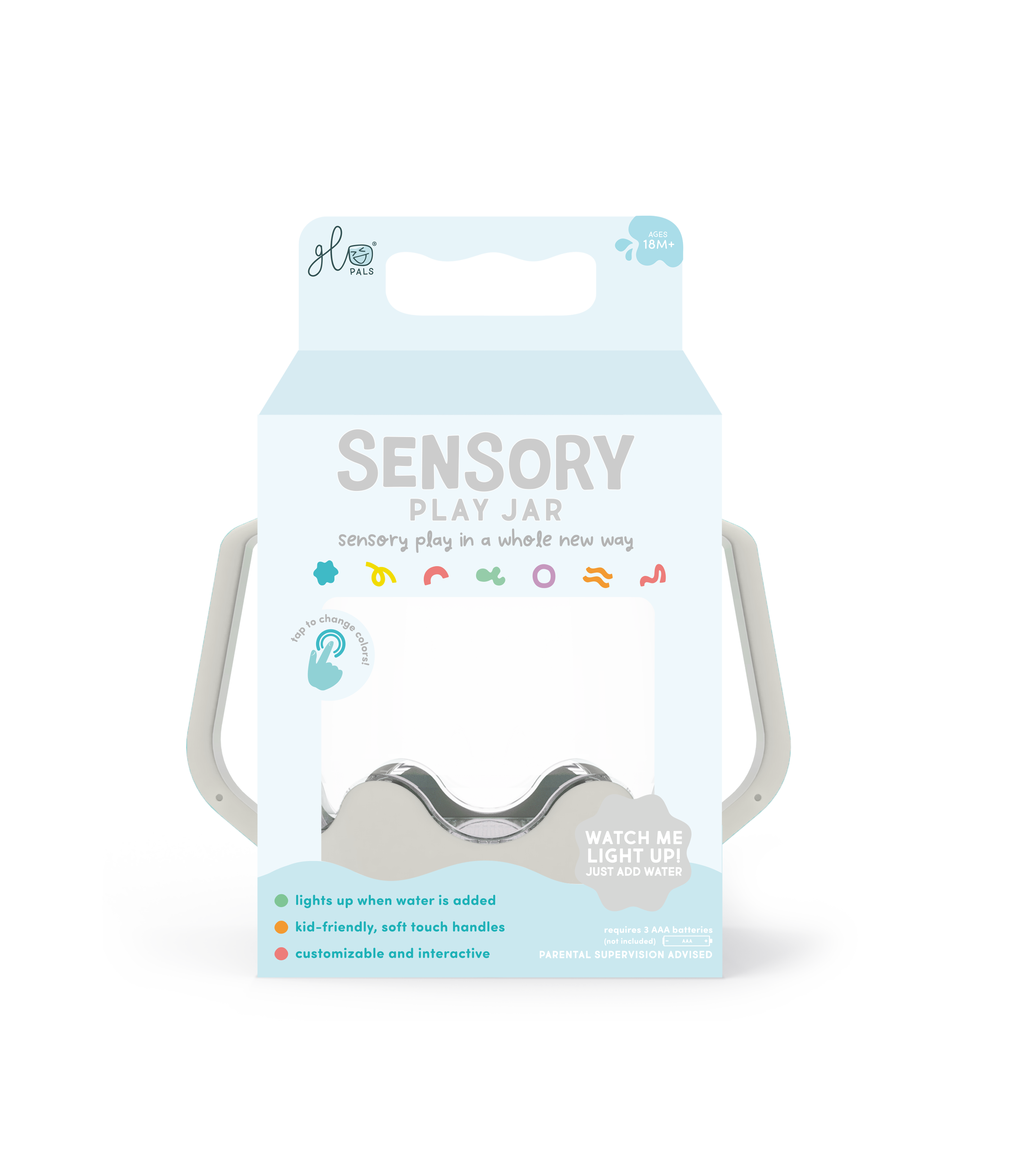 Glo Pals - Cloud Grey Sensory Play Jar