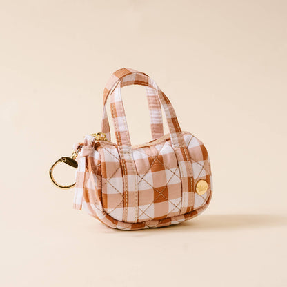 The Darling Effect - Itty Bitty Duffle Bag Charm-Maple Gingham