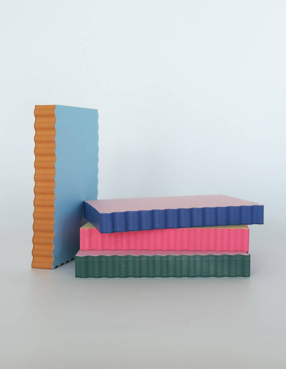 Idlewild Co. - Mini Wave Shaped Notepad | Sky + Tangerine Edge