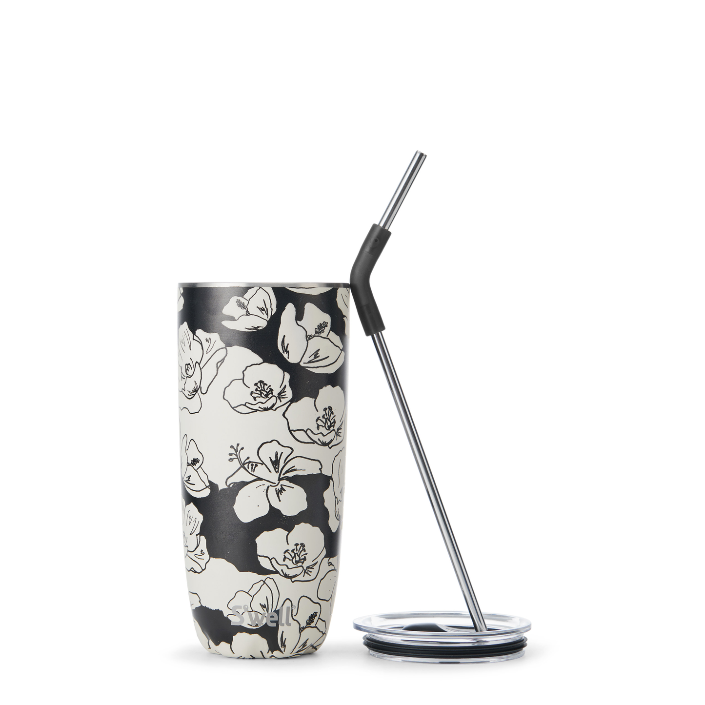 S'well - 24oz Charcoal Bloom Tumbler with Straw