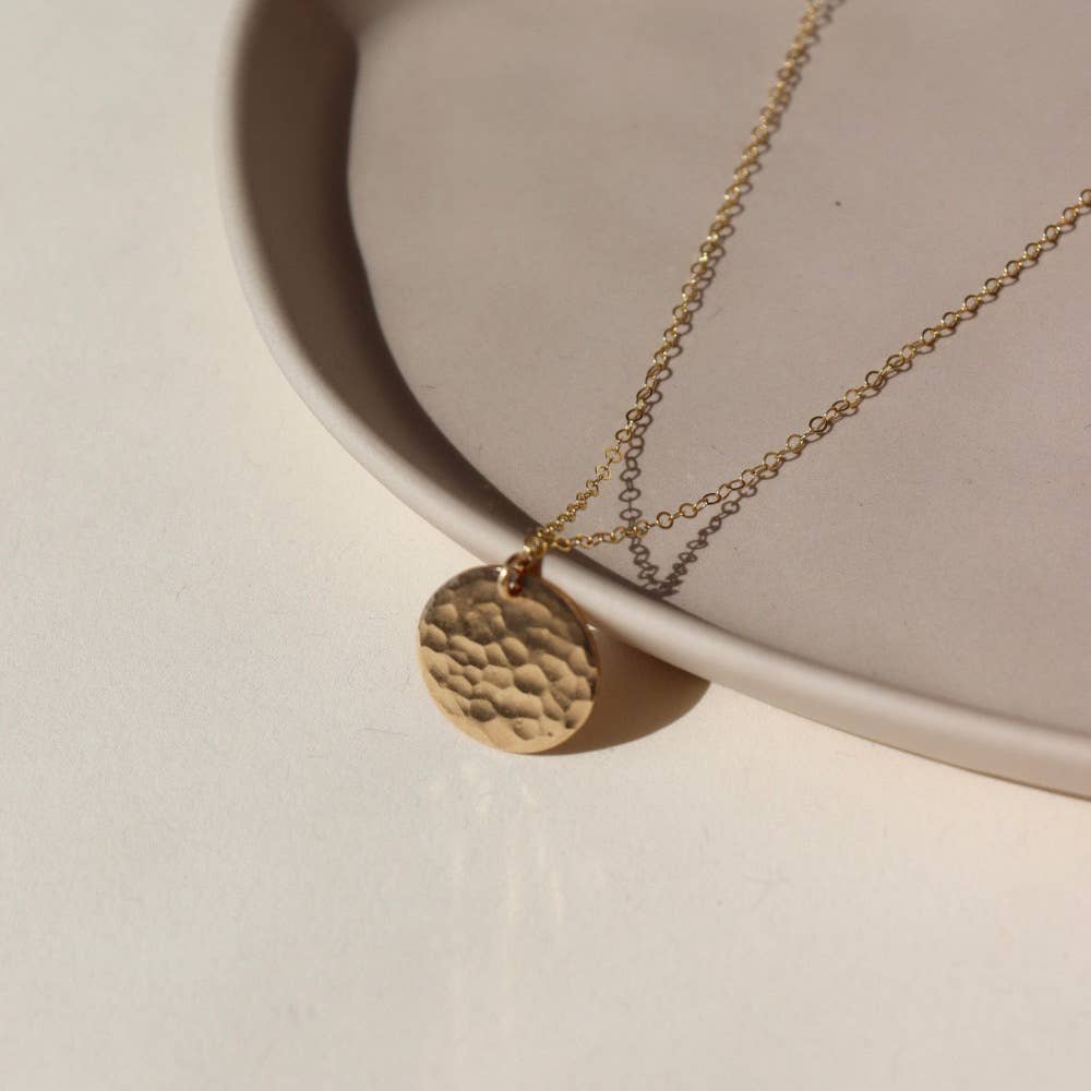 Token Jewelry - Moon Drop Necklace in 14k Gold Fill or Sterling Silver