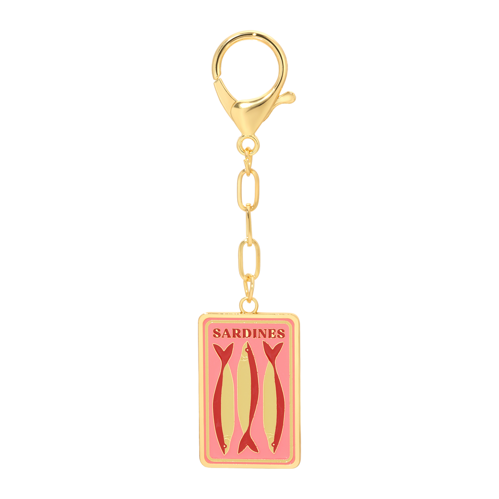 Lucky Feather - Enamel Bag Charm - Sardines