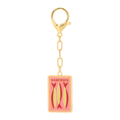 Lucky Feather - Enamel Bag Charm - Sardines