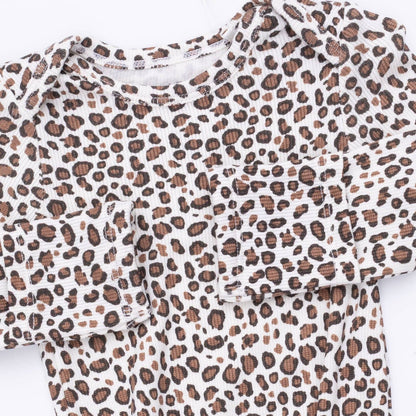 Angel Dear - Leopard Rib - Knotted Gown and Knot Headband