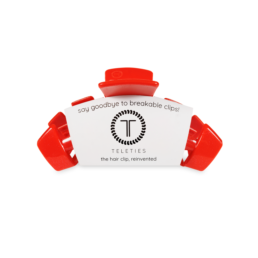 TELETIES - Classic Hair Clip | Small | Rudolph Red