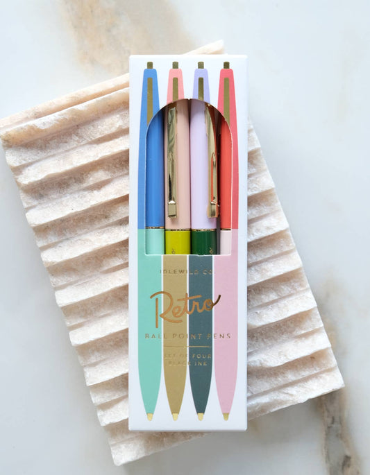 Idlewild Co. - Retro Pen Set of Four | Rainbow