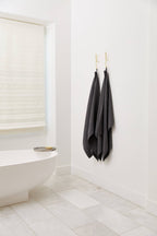 Geometry - Charcoal Waffle Bath Towel