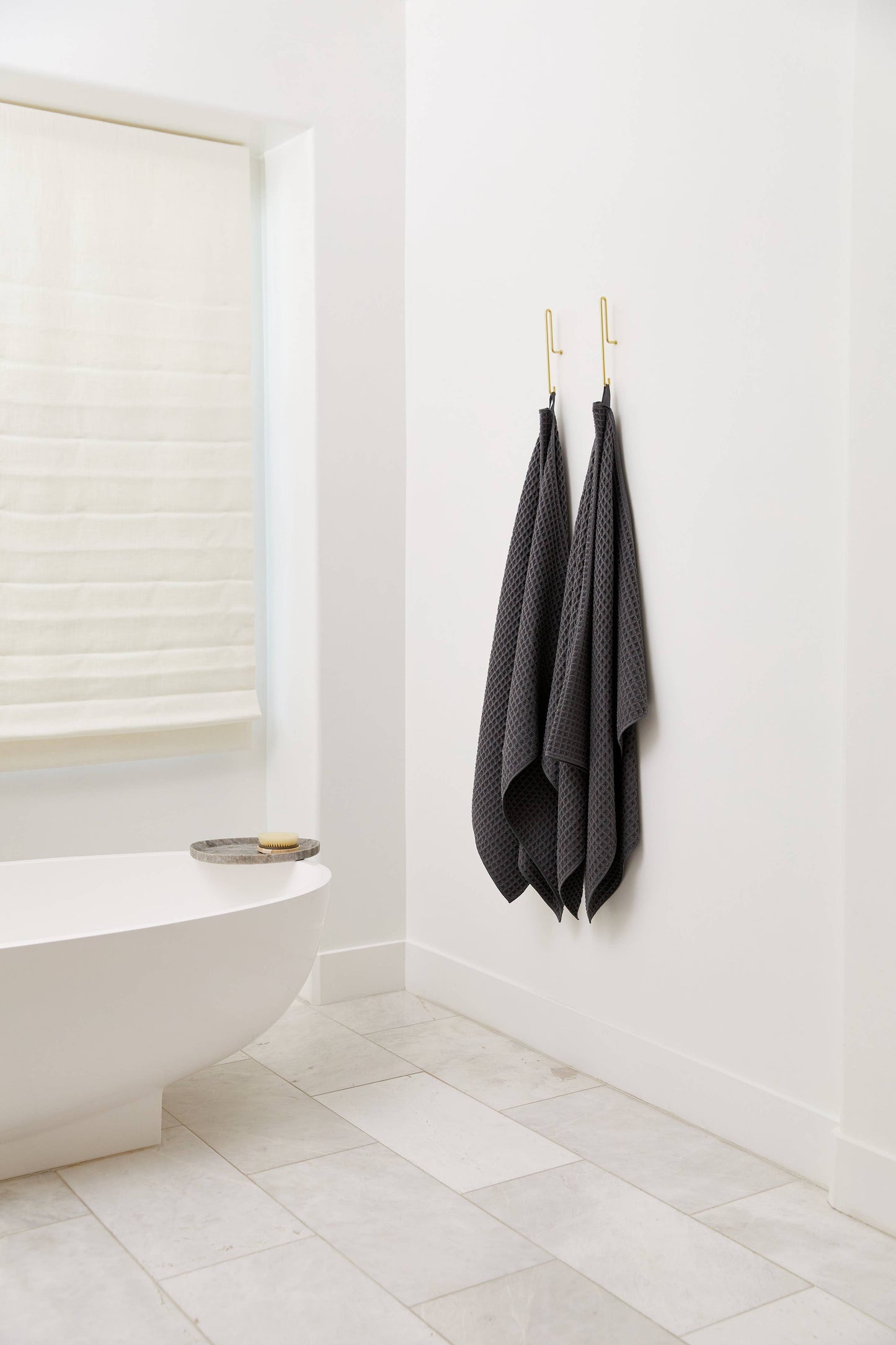 Geometry - Charcoal Waffle Bath Towel