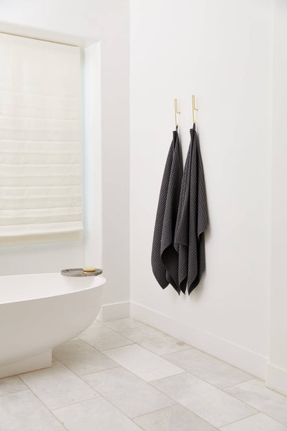 Geometry - Charcoal Waffle Bath Towel