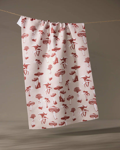 Geometry - Autumn Mushrooms Tea Towel
