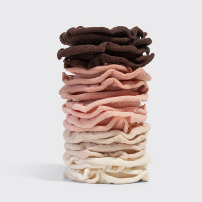 KITSCH - Recycled Fabric Petal Hair Elastics 10pc Set - Blush