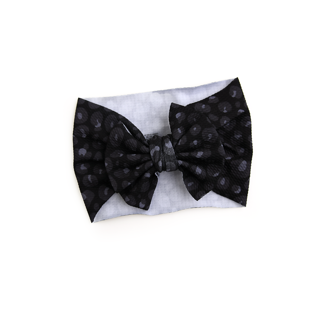 Gigi and Max - Ash Black Leopard Headwrap Halloween Hair Accessory Headband