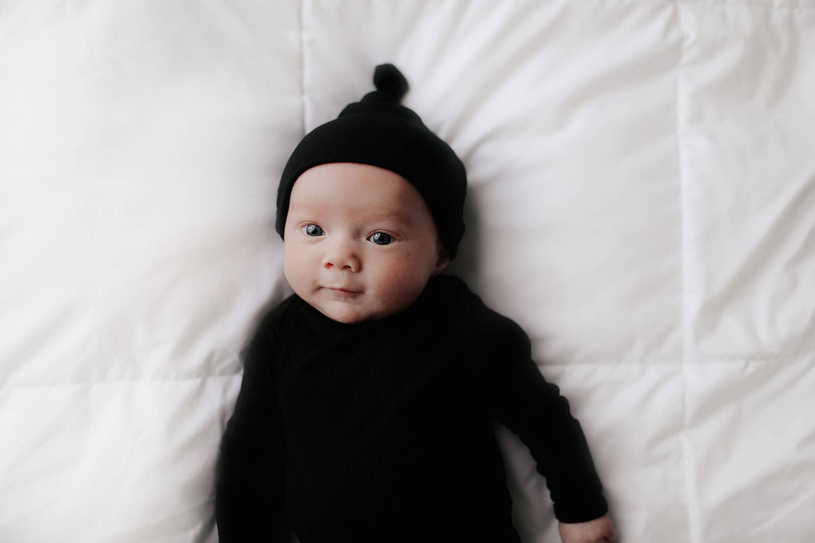 Three Little Tots - Black Ribbed Knotted Gown