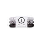 TELETIES - Spiral Hair Coils | Small | Silver Flames Hair Ties
