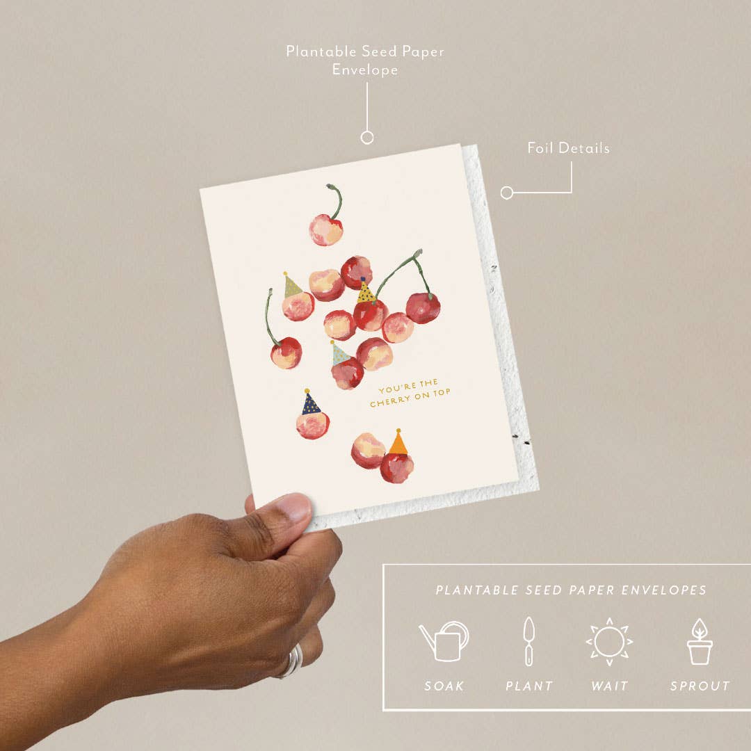 Seedlings - Cherry On Top - Birthday Card