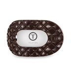 TELETIES - Flat Round Hair Clip | Large | Truly Taupe Quilted
