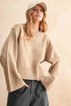 MIOU MUSE - OATMEAL SPRINKLE SWEATER TOP