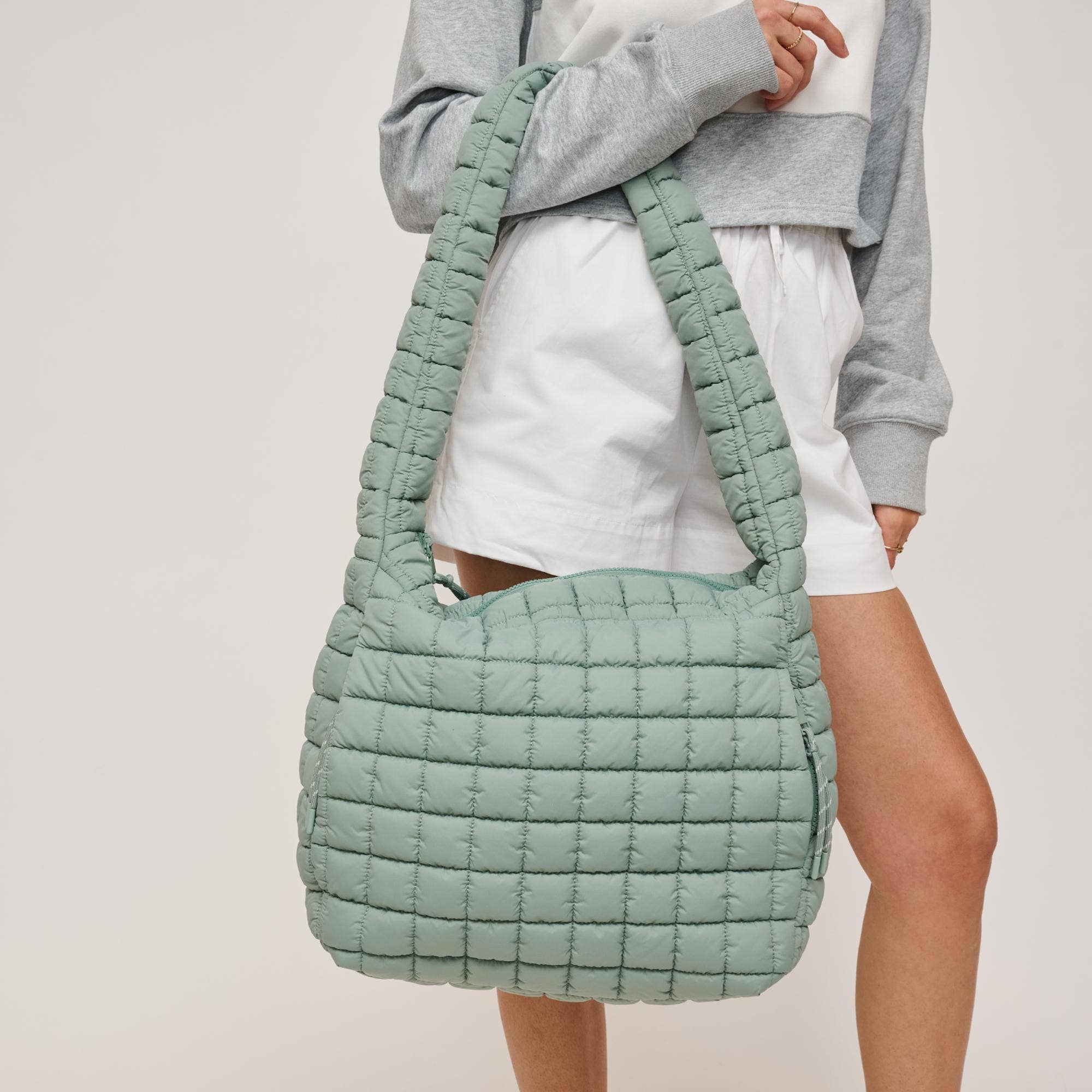 Urban Expressions - Leda Quilted Nylon Puffer Hobo - Assorted Colors