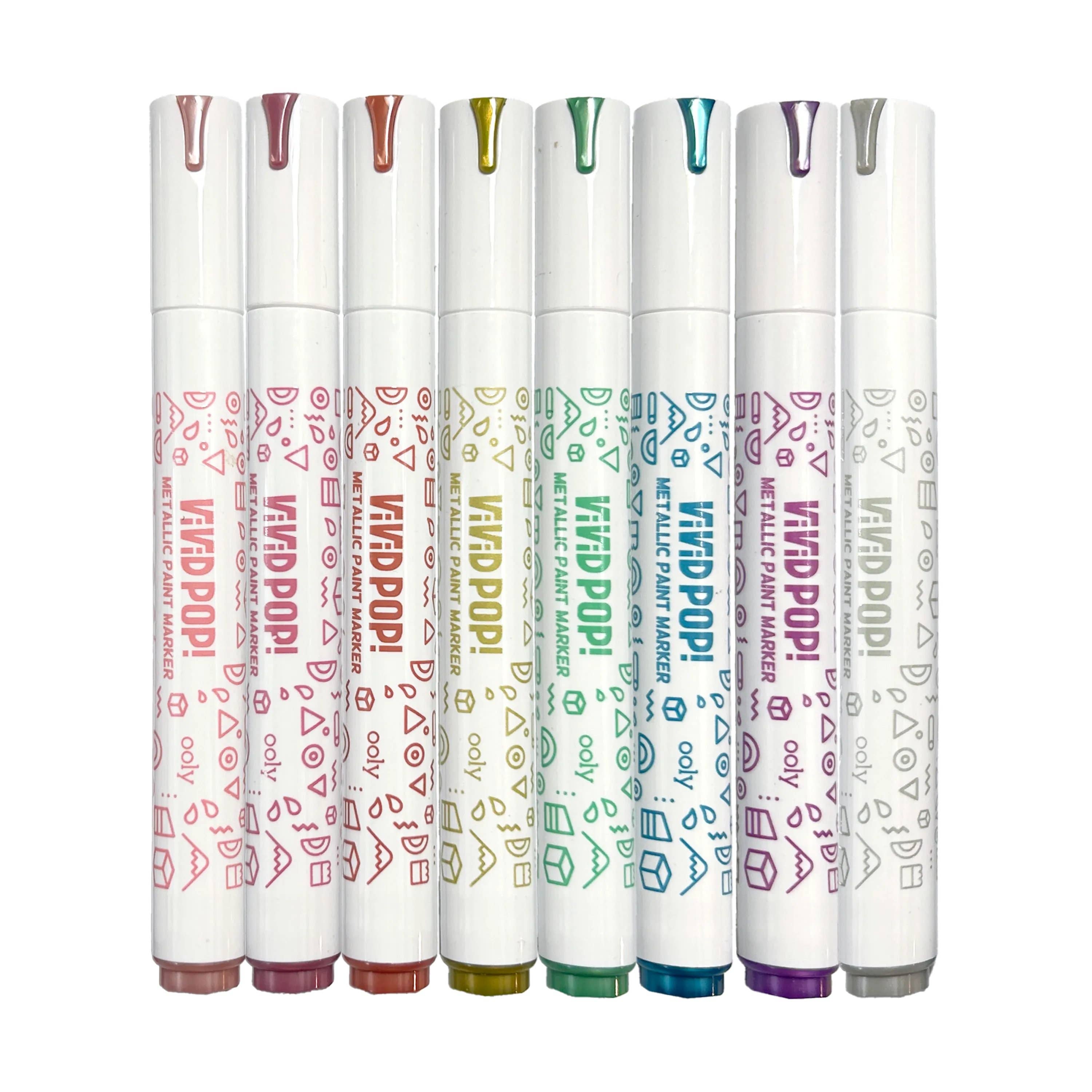 OOLY - Vivid Pop! Water-Based Paint Markers: Metallic (Set of 8)
