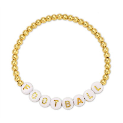 Splendid Iris - Football Beaded Bracelet