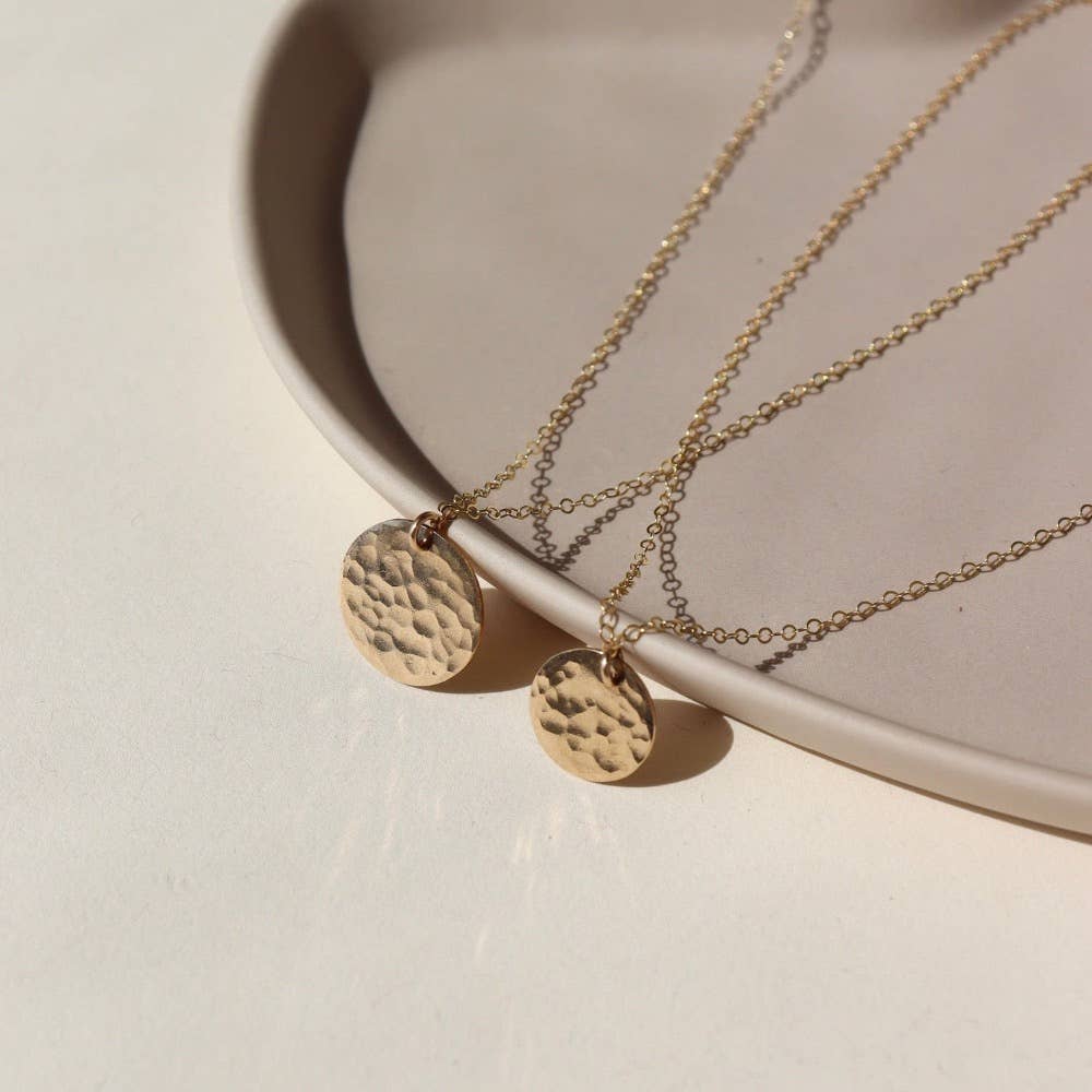 Token Jewelry - Moon Drop Necklace in 14k Gold Fill or Sterling Silver