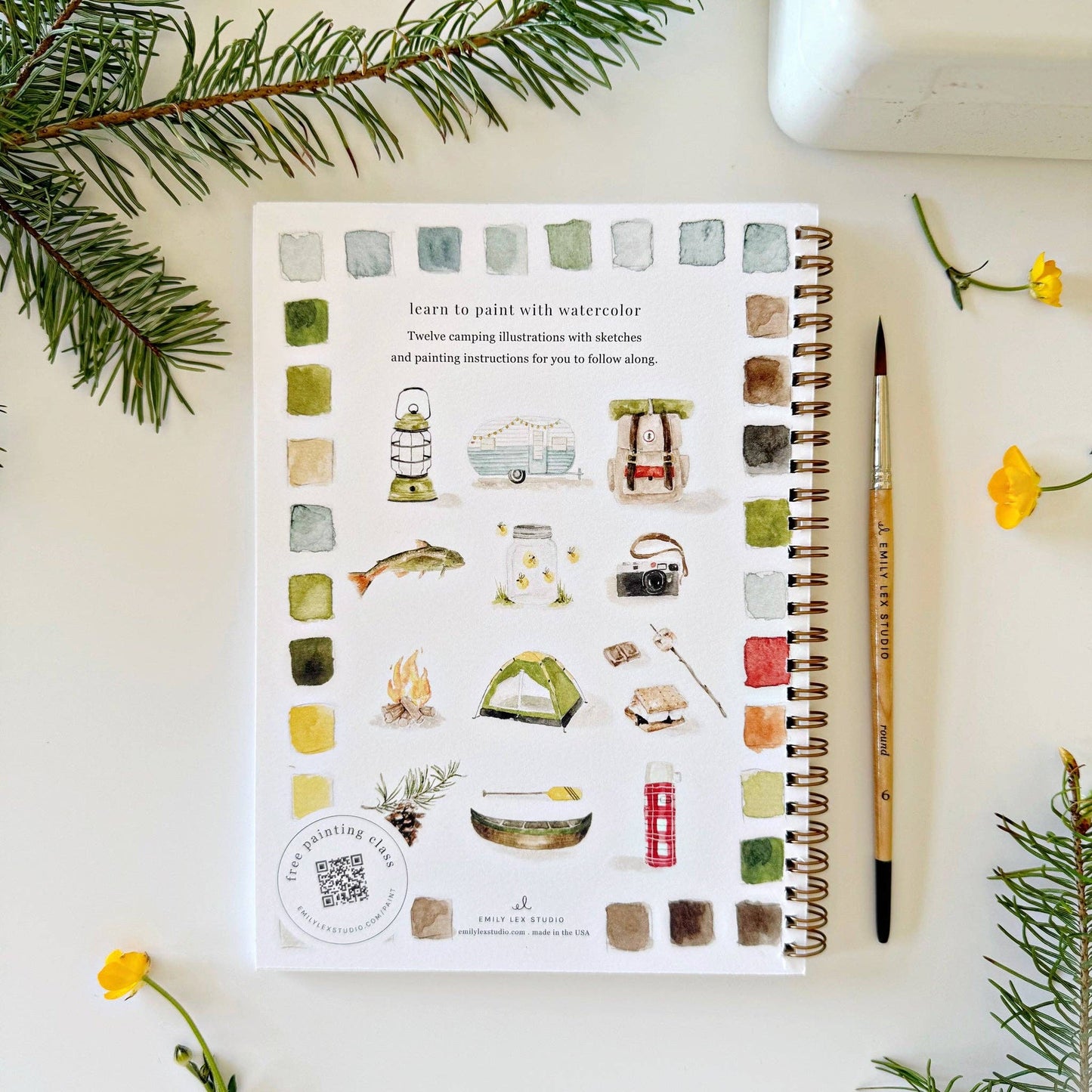 emily lex studio - Camping watercolor workbook