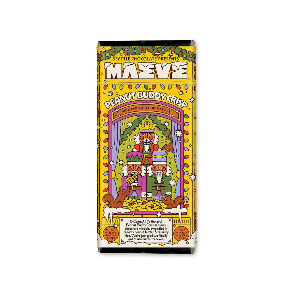 Seattle Chocolate Presents Maeve - Holiday - Peanut Buddy Crisp Truffle Bar