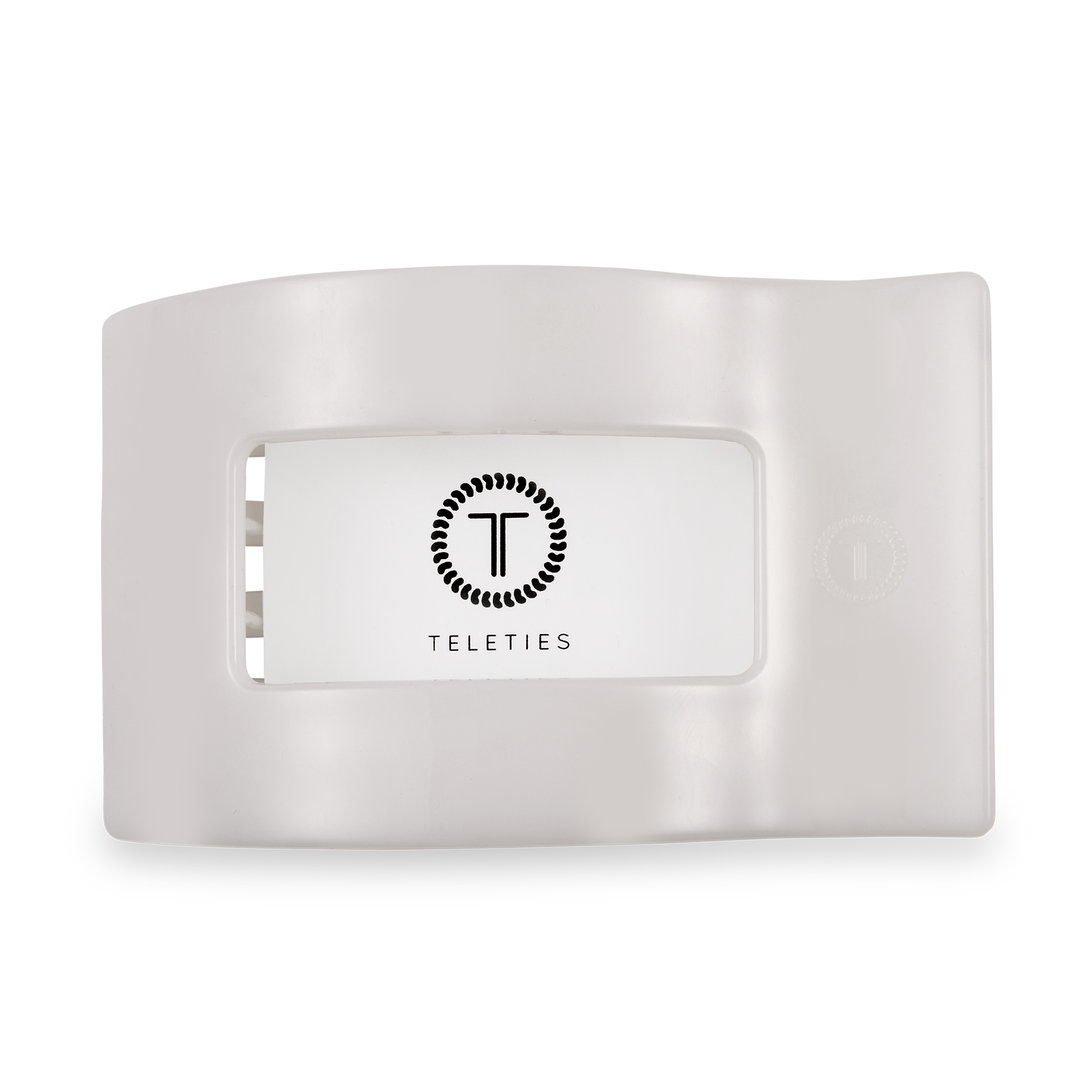 TELETIES - Flat Rectangle Hair Clip | Large | Coconut White