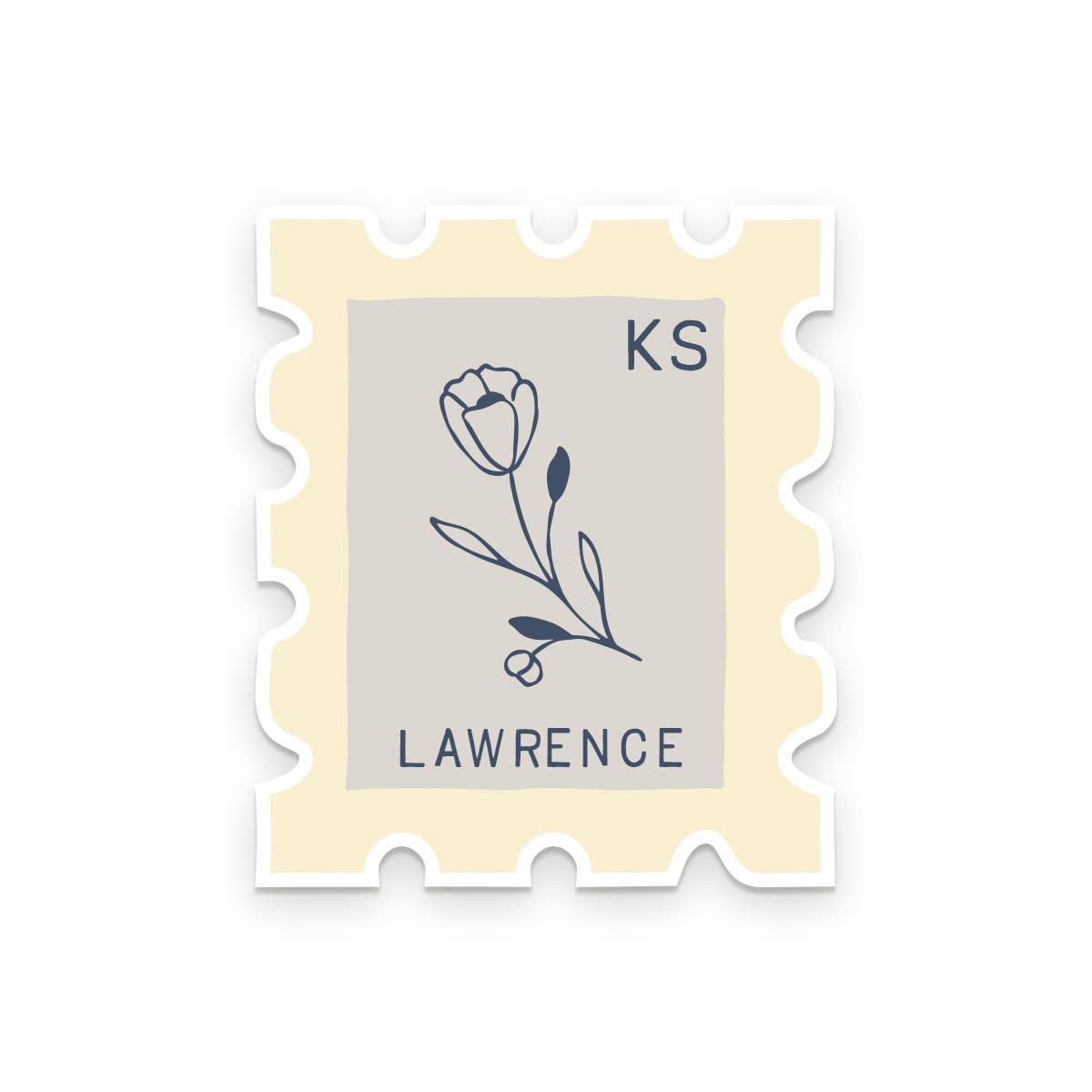 Ruff House Print Shop - Custom City Stamp Sticker - Atlantic, IA