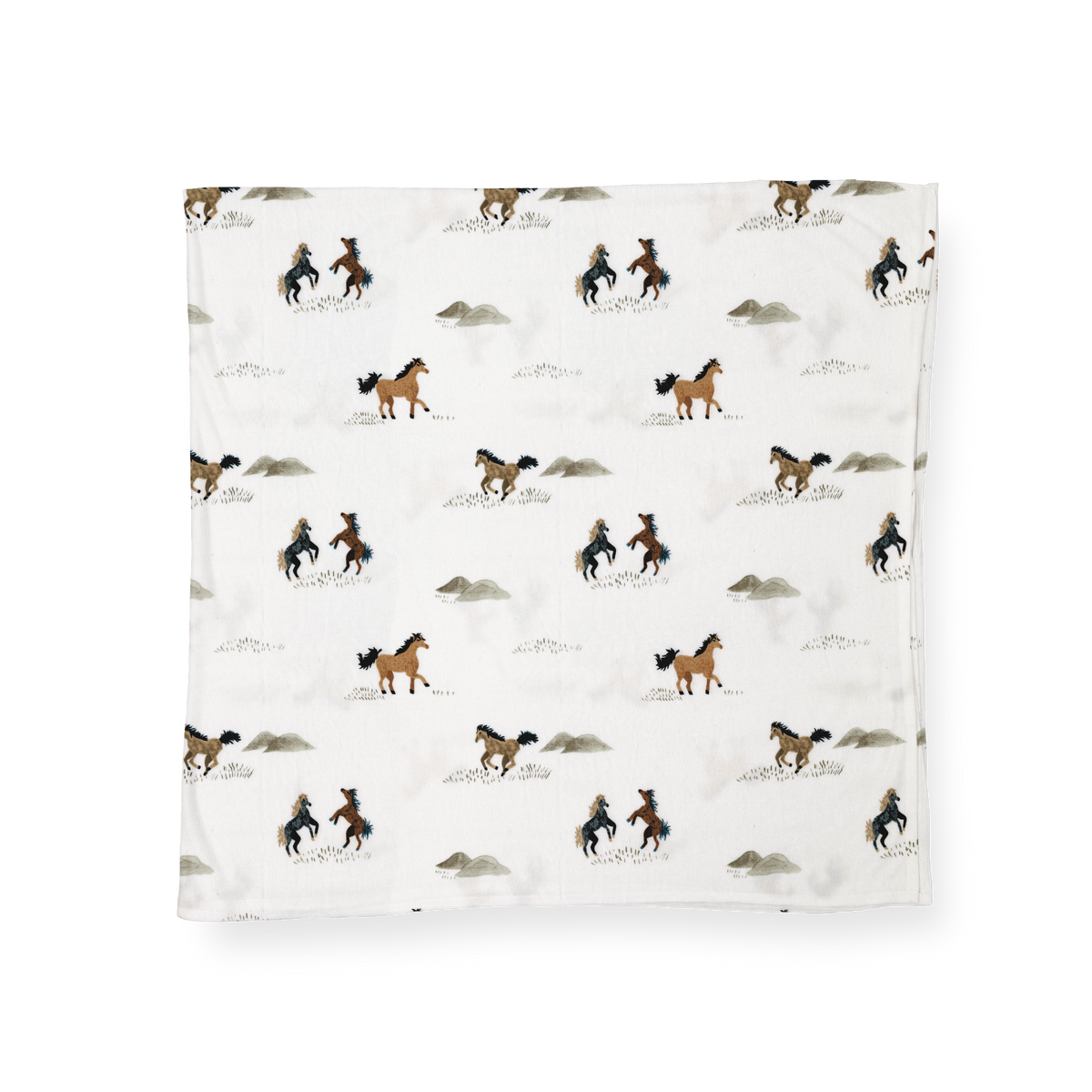 Little Unicorn - Stretch Knit Swaddle Blanket - Wild Horses