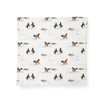 Little Unicorn - Stretch Knit Swaddle Blanket - Wild Horses