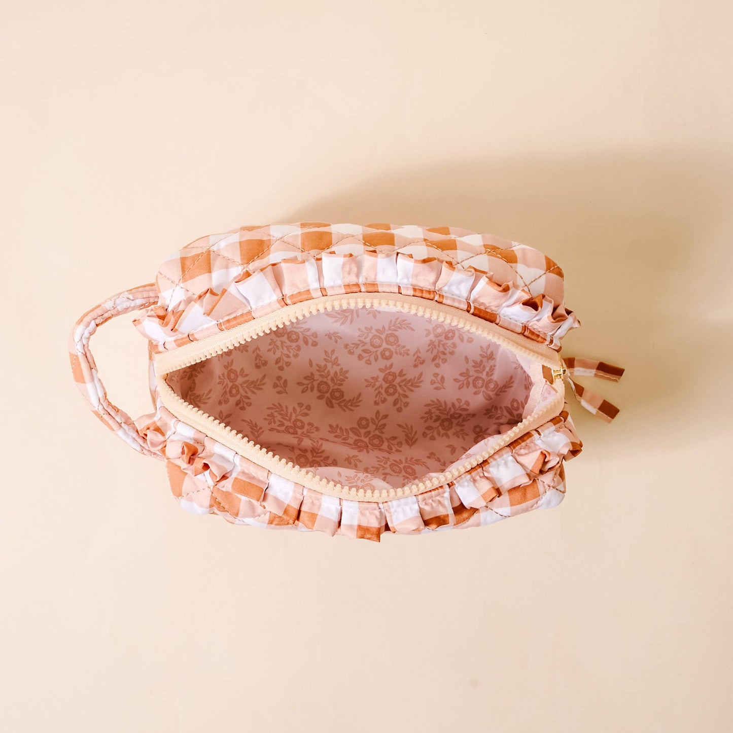 The Darling Effect - Essentials Quilted Cosmetic Pouch-Maple Gingham