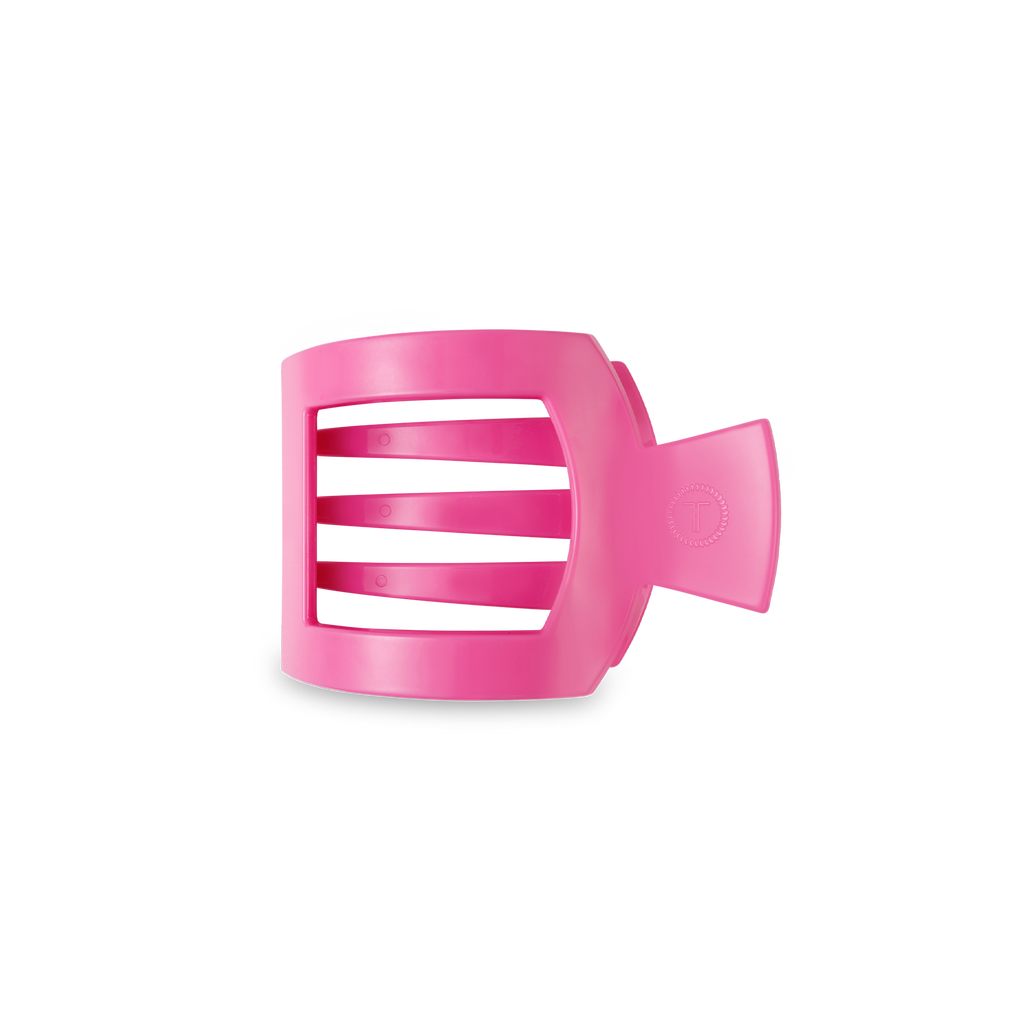 TELETIES - Square Flat Hair Clip | Small | Paradise Pink